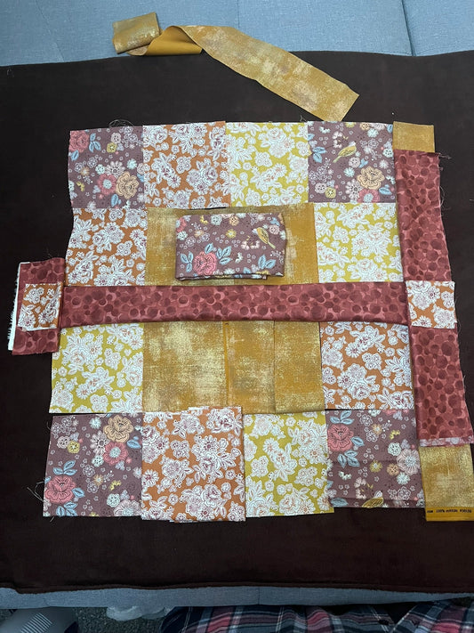 Making a boho patchwork cushion in the Lewis & Irene Hannah's Flowers fabric collection