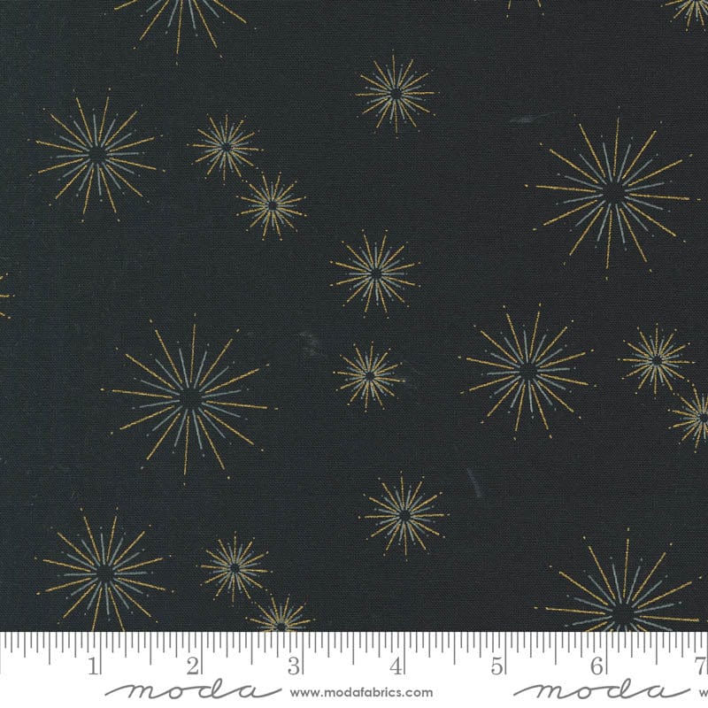 Moda Shimmer Metallic Stars Ebony 1844-15M Ruler Image