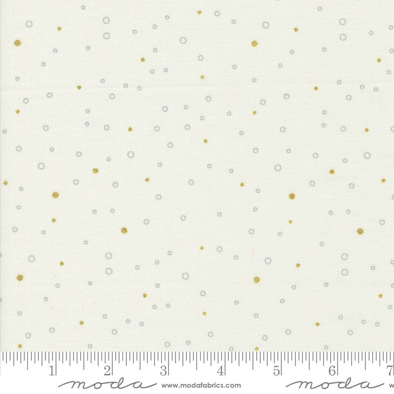 Moda Shimmer Metallic Snowing Dots Ivory 1846-11M Ruler Image