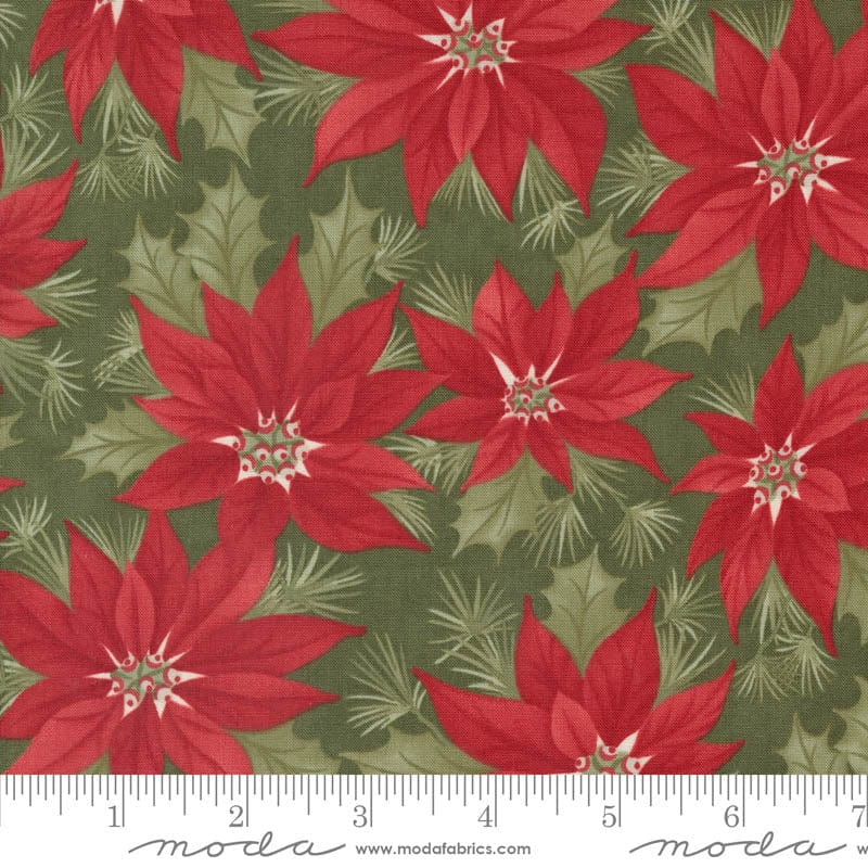 Moda A Christmas Carol Promising Poinsettia Holly 44350-15 Ruler Image