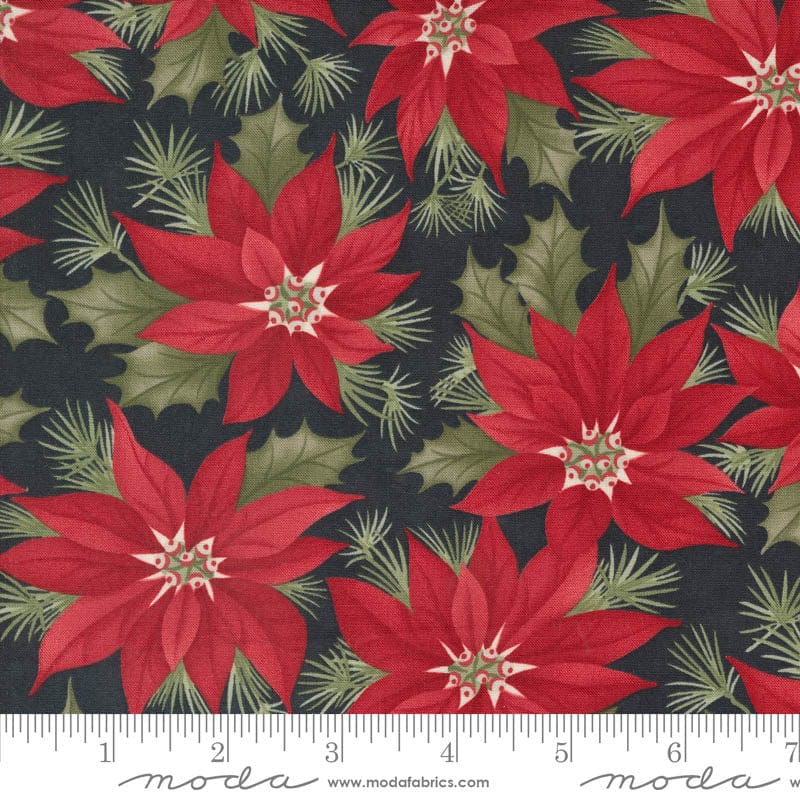 Moda A Christmas Carol Promising Poinsettia Ebony 44350-19 Ruler Image