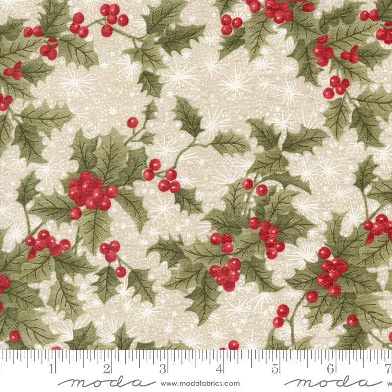 Moda A Christmas Carol Holly Berry Parchment 44352-12 Ruler Image