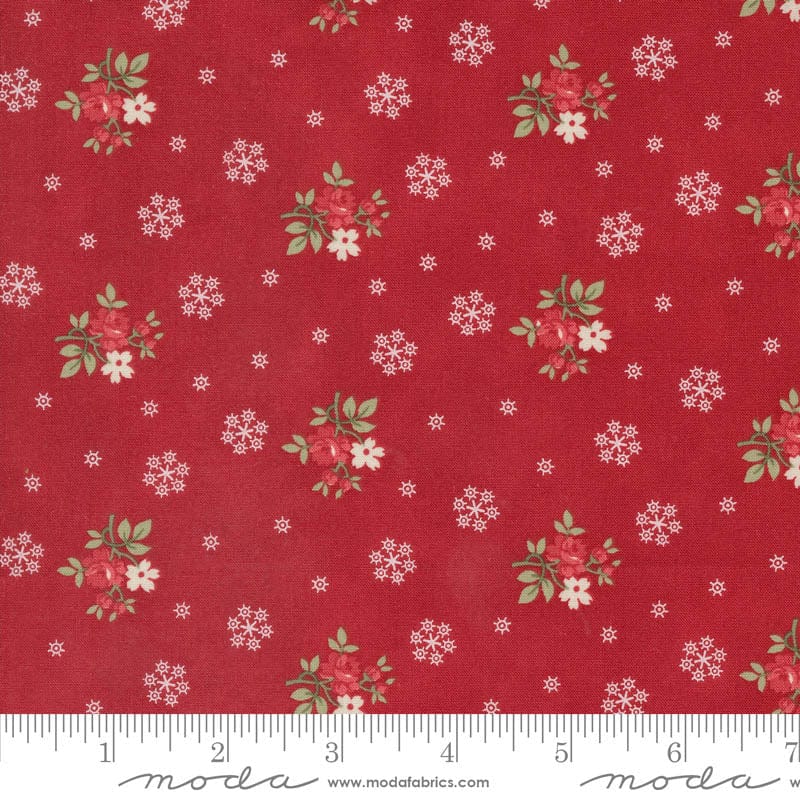 Moda A Christmas Carol Floral Flurries Crimson 44355-13 Ruler Image