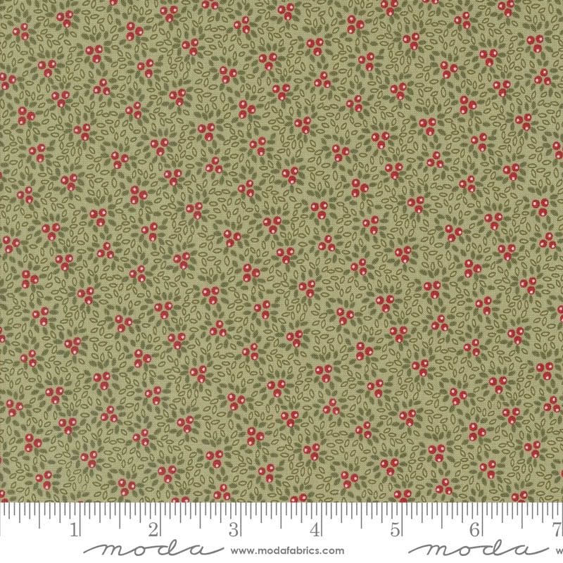 Moda A Christmas Carol Berry Bunches Sage 44356-14 Ruler Image