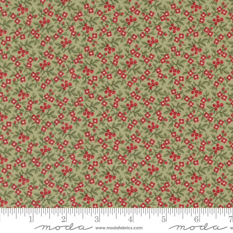 Moda A Christmas Carol Bountiful Berries Sage 44359-14 Ruler Image