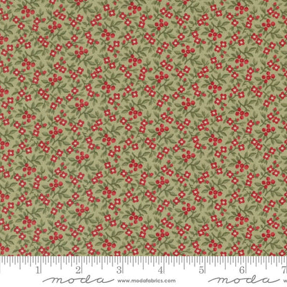 Moda A Christmas Carol Bountiful Berries Sage 44359-14 Ruler Image