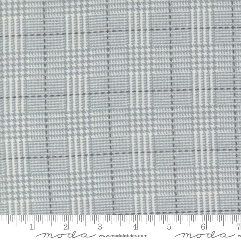 Moda Farmhouse Flannels Iii Box Check Pewter 49277-14F Ruler Image