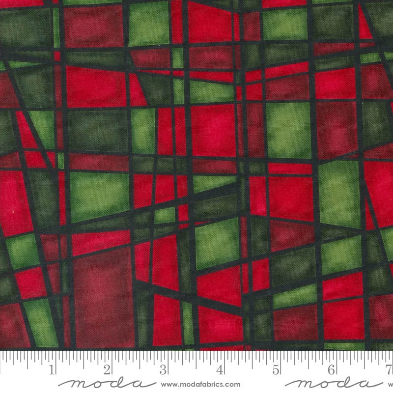 Moda Twelve Days Stained Glass Ruby Emerald 6952-13 Ruler Image