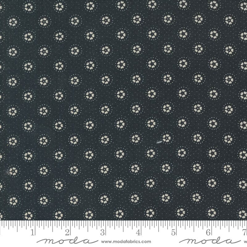 Moda Blackbirds Nest Daisies And Dots Black 9752-19 Ruler Image