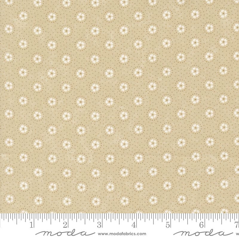 Moda Blackbirds Nest Daisies And Dots Tan Tonal 9752-21 Ruler Image