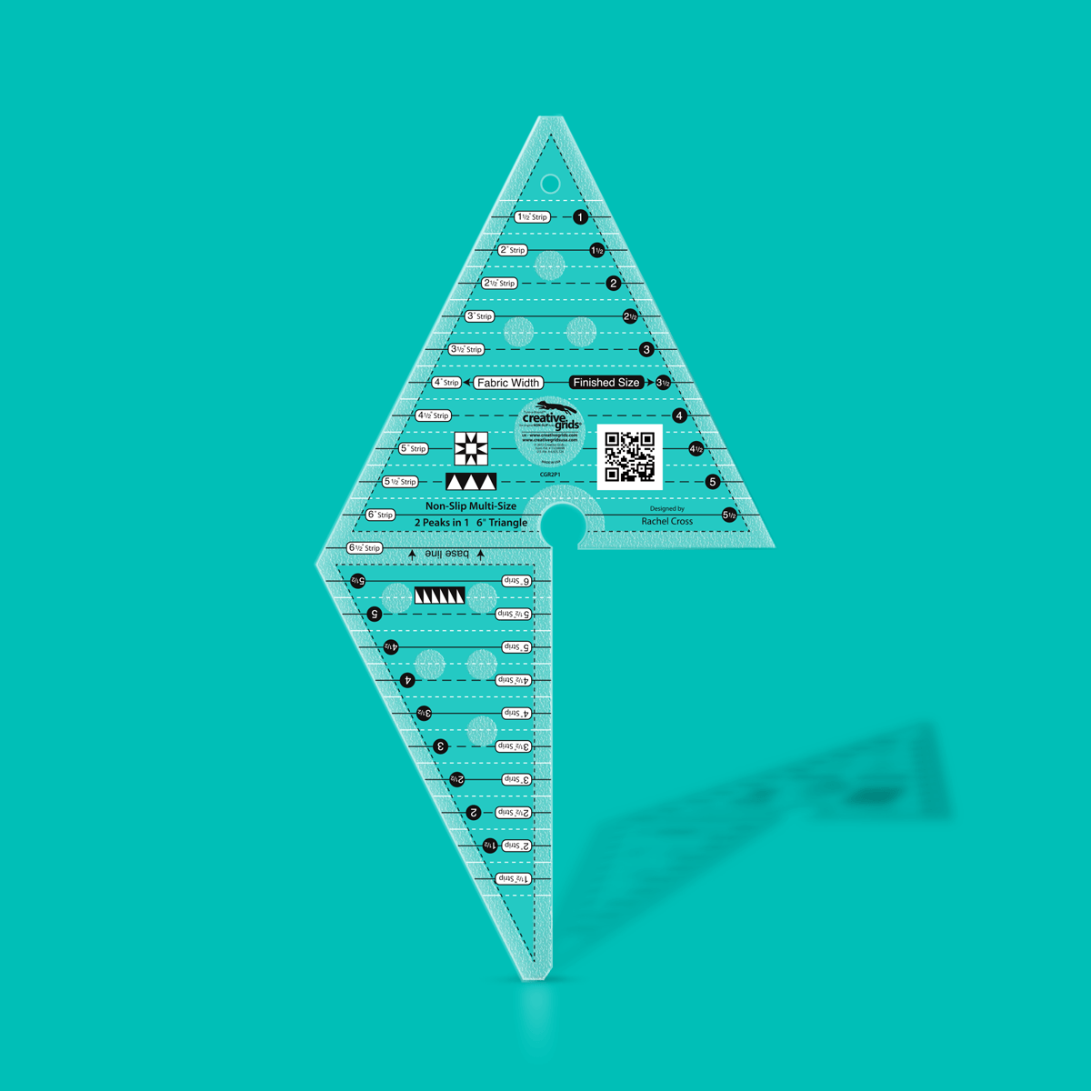 Creative Grids Non slip: 2 Peaks in 1 Ruler