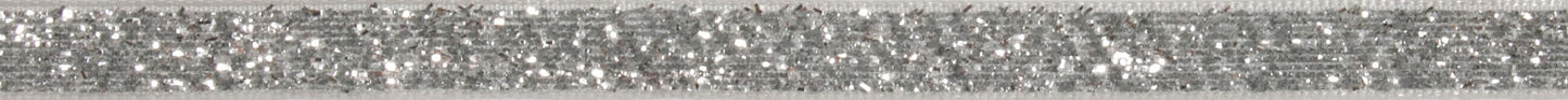 Glitter Velvet Ribbon: 10mm: Silver
