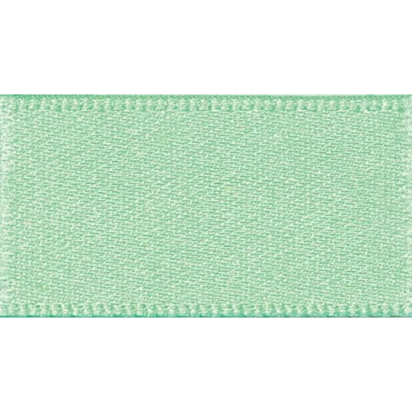 Double Faced Satin Ribbon: Mint Green: 7mm wide. Price per metre.