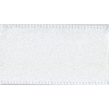 Double Faced Satin Ribbon: White: 50mm wide. Price per metre.