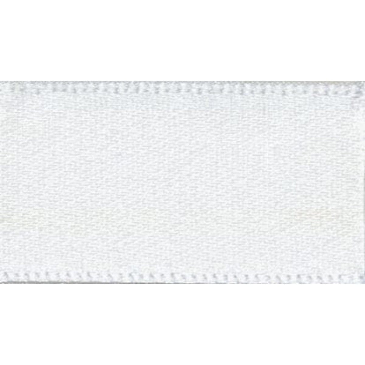 Double Faced Satin Ribbon: White: 35mm wide. Price per metre.