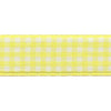 Gingham Ribbon: Lemon Yellow. 10mm wide. Price per metre.