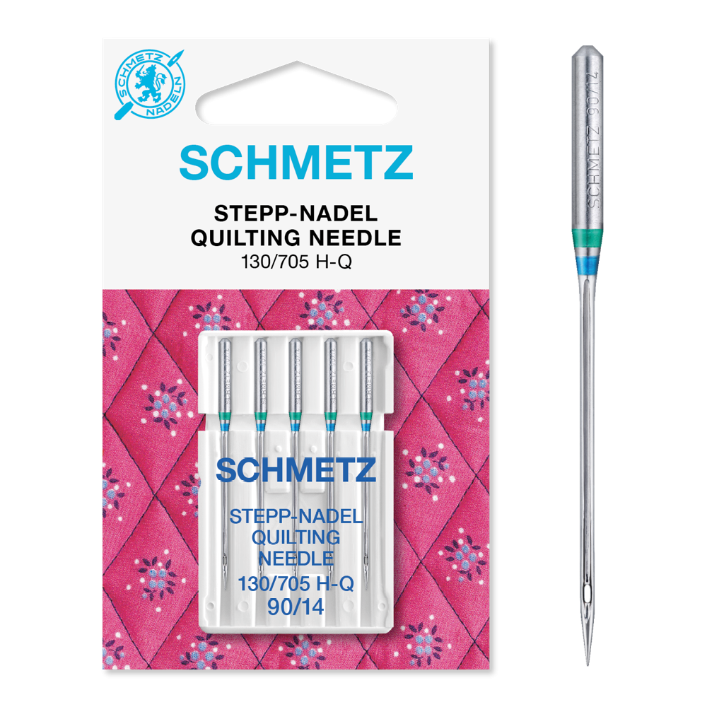 Schmetz Sewing Machine Needles: Quilting Size 90/14. Pack of 5 needles.