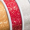 Sparkler Ribbon Red With Gold Metallic 25mm Wide