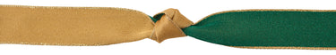 Majesty Ribbon Hunter Green Gold With Metallic Edge 15mm Wide