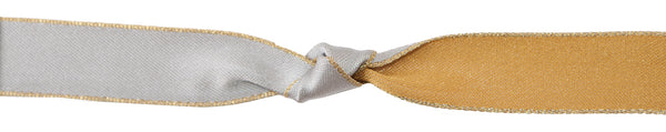 Majesty Ribbon Gold Silver With Metallic Edge 25mm Wide