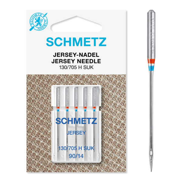 Schmetz Sewing Machine Needles: Jersey Ball Point Size 90/14. Pack of 5 needles.