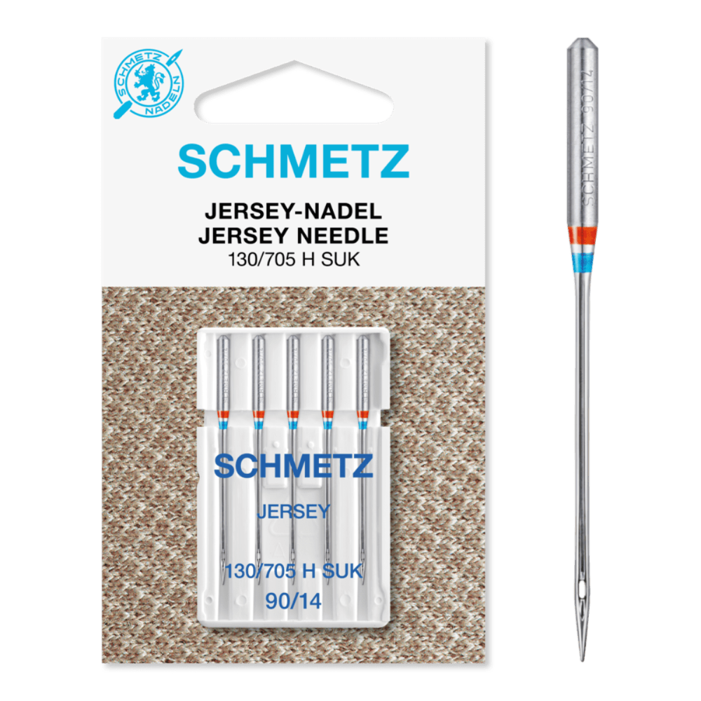 Schmetz Sewing Machine Needles: Jersey Ball Point Size 90/14. Pack of 5 needles.