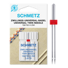 Schmetz Sewing Machine Needle: Universal Twin: Size 1.6mm / 70 (10)