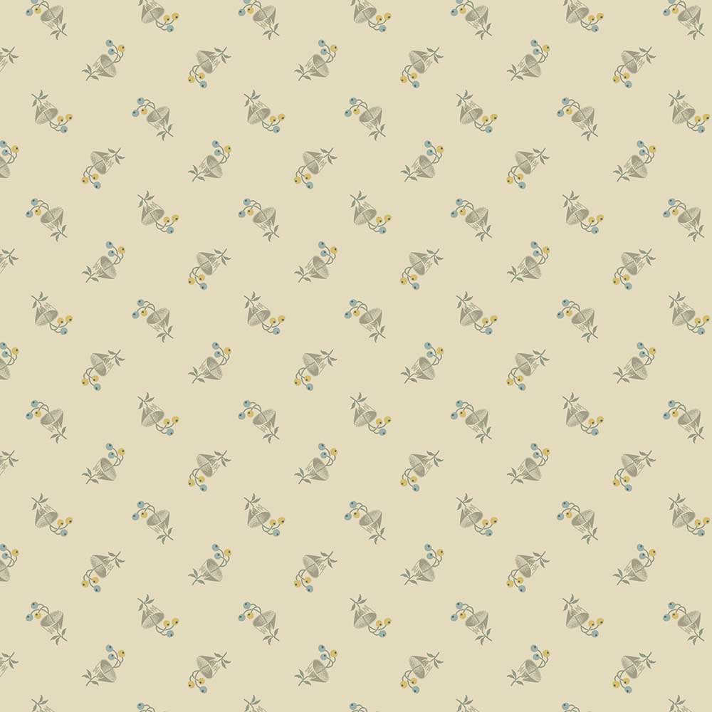 Andover Fabric Makower English Garden Bachelor Button Biscuits 2-797-L  - The Sewing Studio