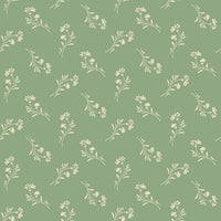 Andover Fabric Makower Sewing Basket Petunia Jade 2-949-G  - The Sewing Studio