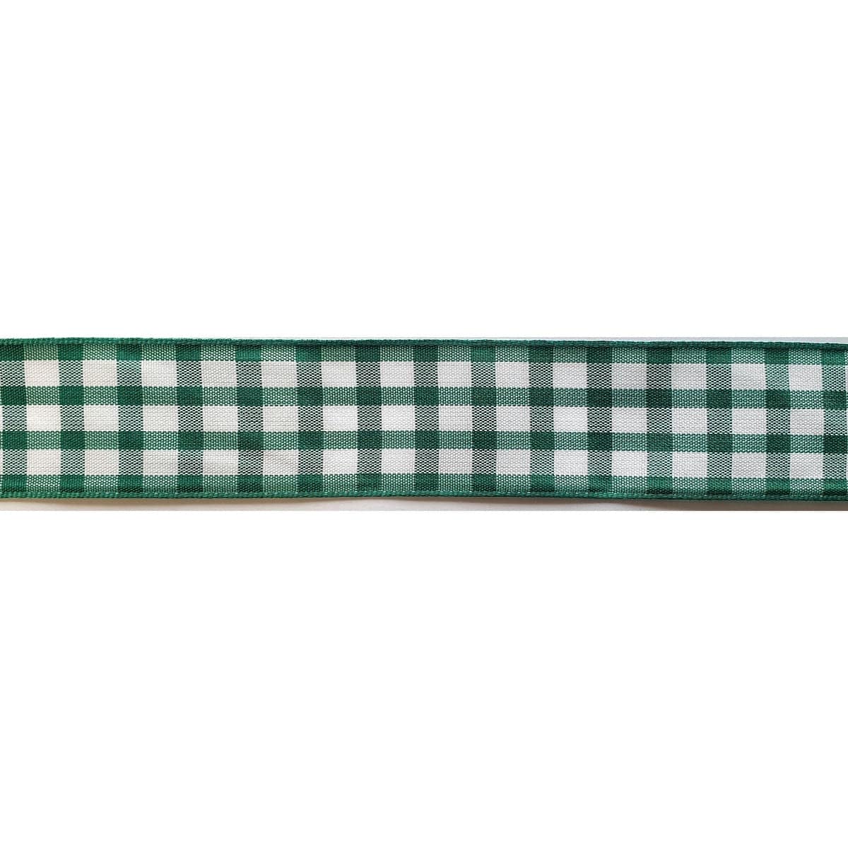 Berisfords Ribbon Check Ribbon: 25mm: Green. Price per metre.  - The Sewing Studio