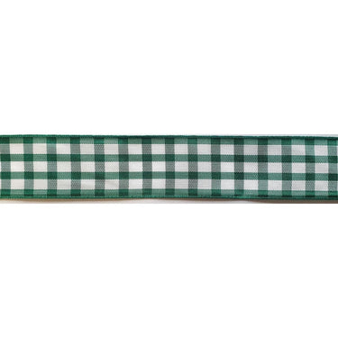 Berisfords Ribbon Check Ribbon: 25mm: Green. Price per metre.  - The Sewing Studio for sale UK - The Sewing Studio