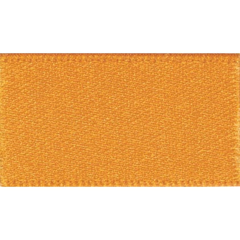 Berisfords Ribbon Double Faced Satin Marigold Orange: 10mm wide. Price per metre.  - The Sewing Studio