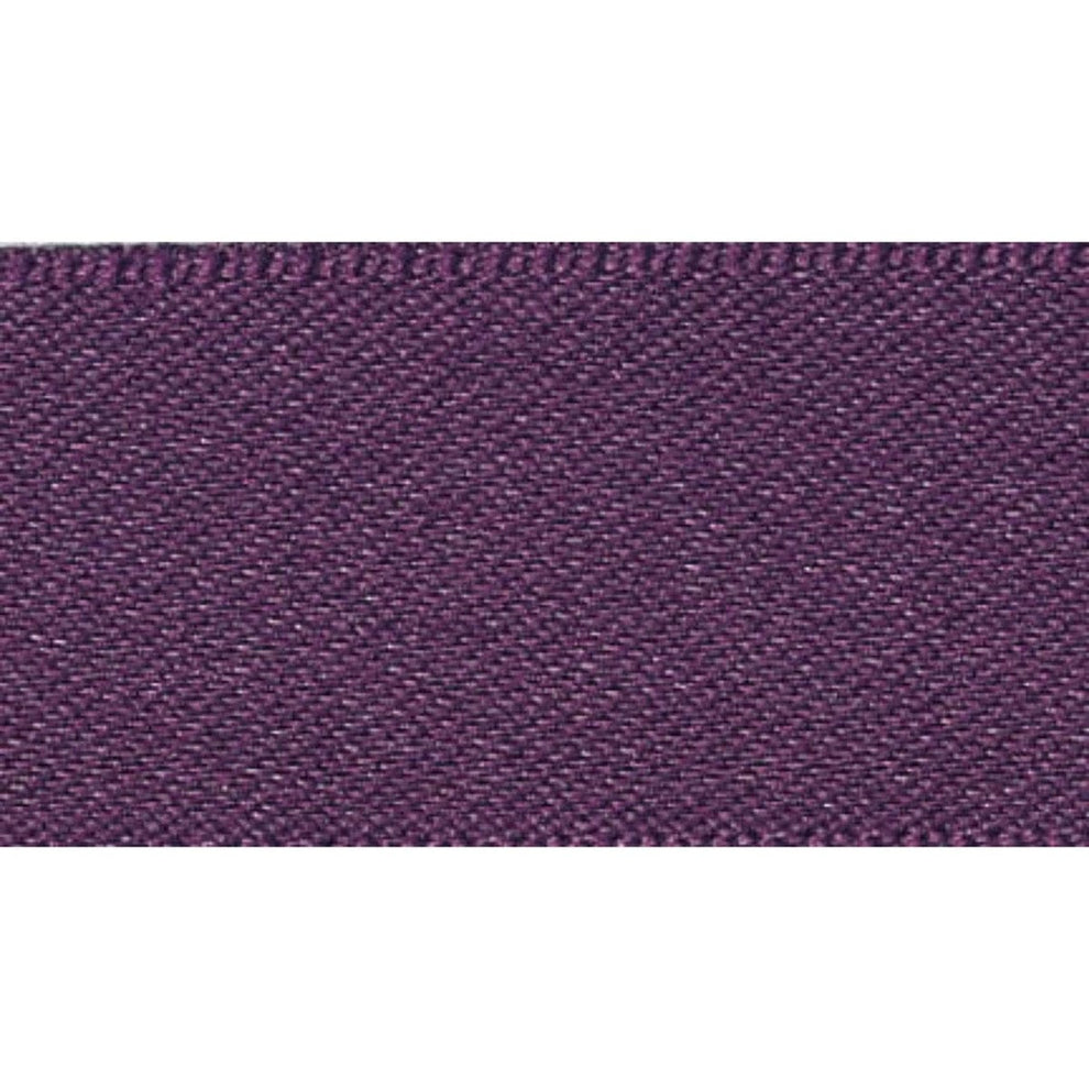 Berisfords Ribbon Double Faced Satin Ribbon: Blackberry Purple: 10mm wide. Price per metre.  - The Sewing Studio