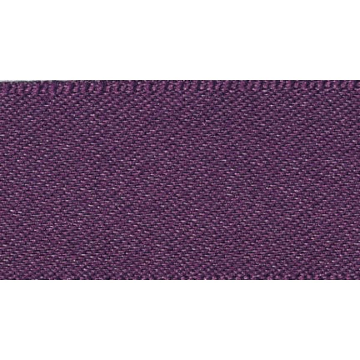 Berisfords Ribbon Double Faced Satin Ribbon: Blackberry Purple: 25mm wide. Price per metre.  - The Sewing Studio