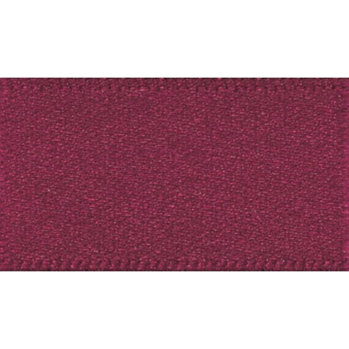 Berisfords Ribbon Double Faced Satin Ribbon Burgundy Red: 10mm wide. Price per metre.  - The Sewing Studio