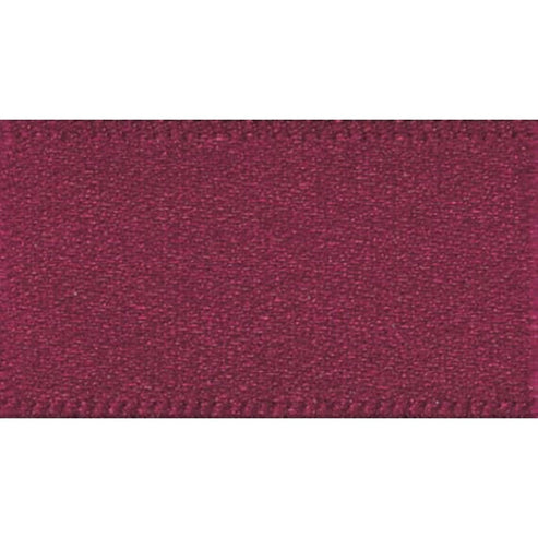 Berisfords Ribbon Double Faced Satin Ribbon Burgundy Red: 15mm wide. Price per metre.  - The Sewing Studio