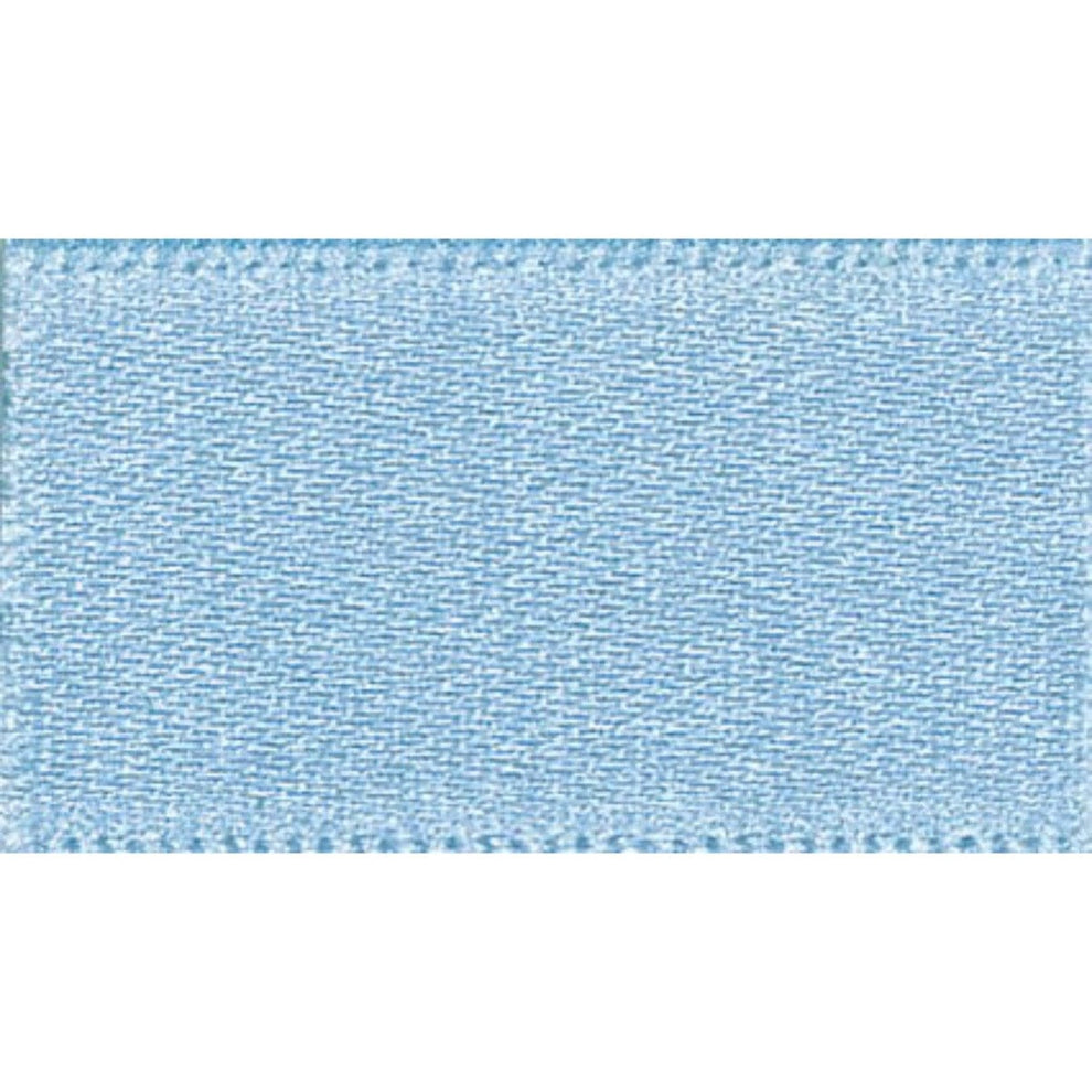 Berisfords Ribbon Double Faced Satin Ribbon Cornflower Blue: 10mm wide. Price per metre.  - The Sewing Studio