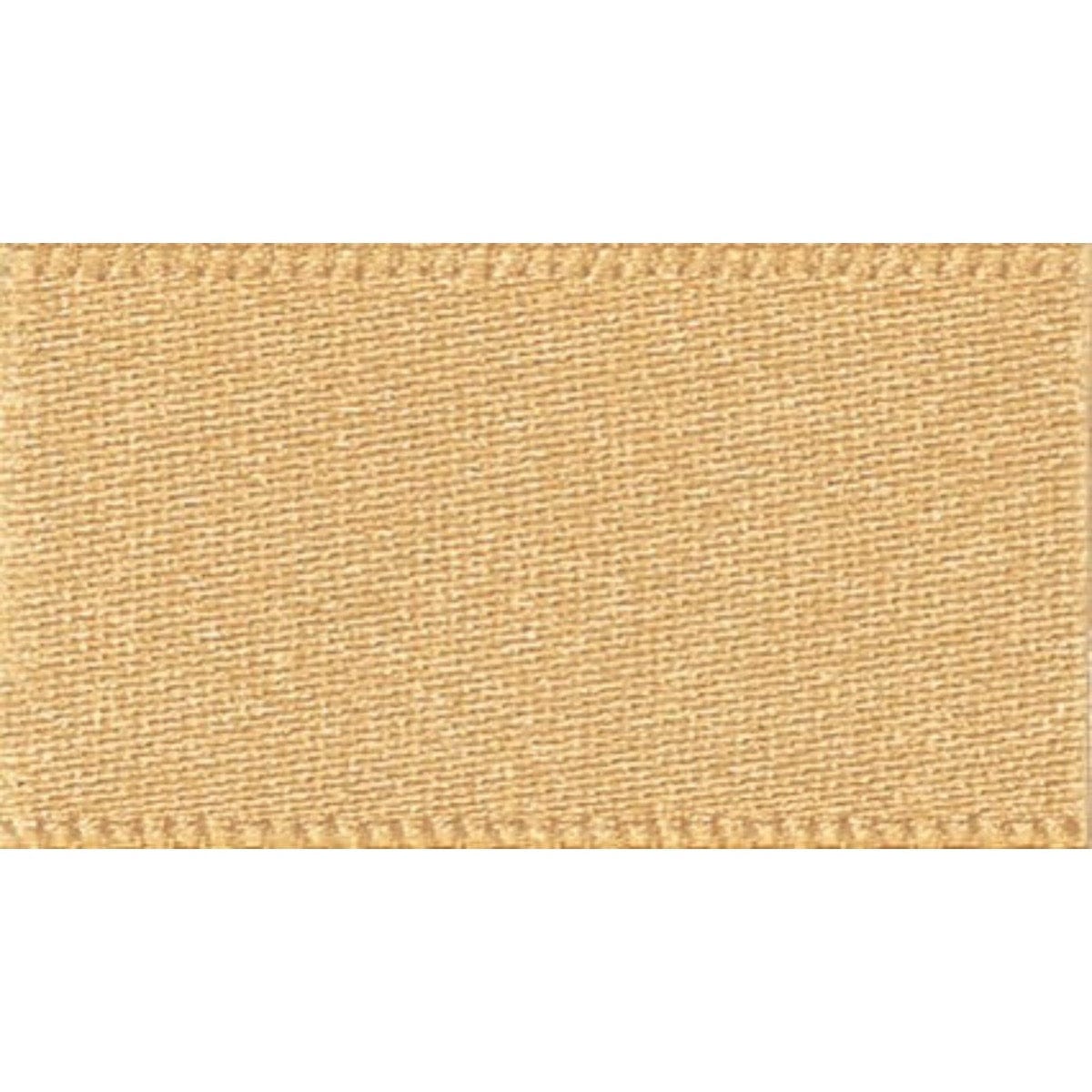 Berisfords Ribbon Double Faced Satin Ribbon Honey Gold: 15mm wide. Price per metre.  - The Sewing Studio