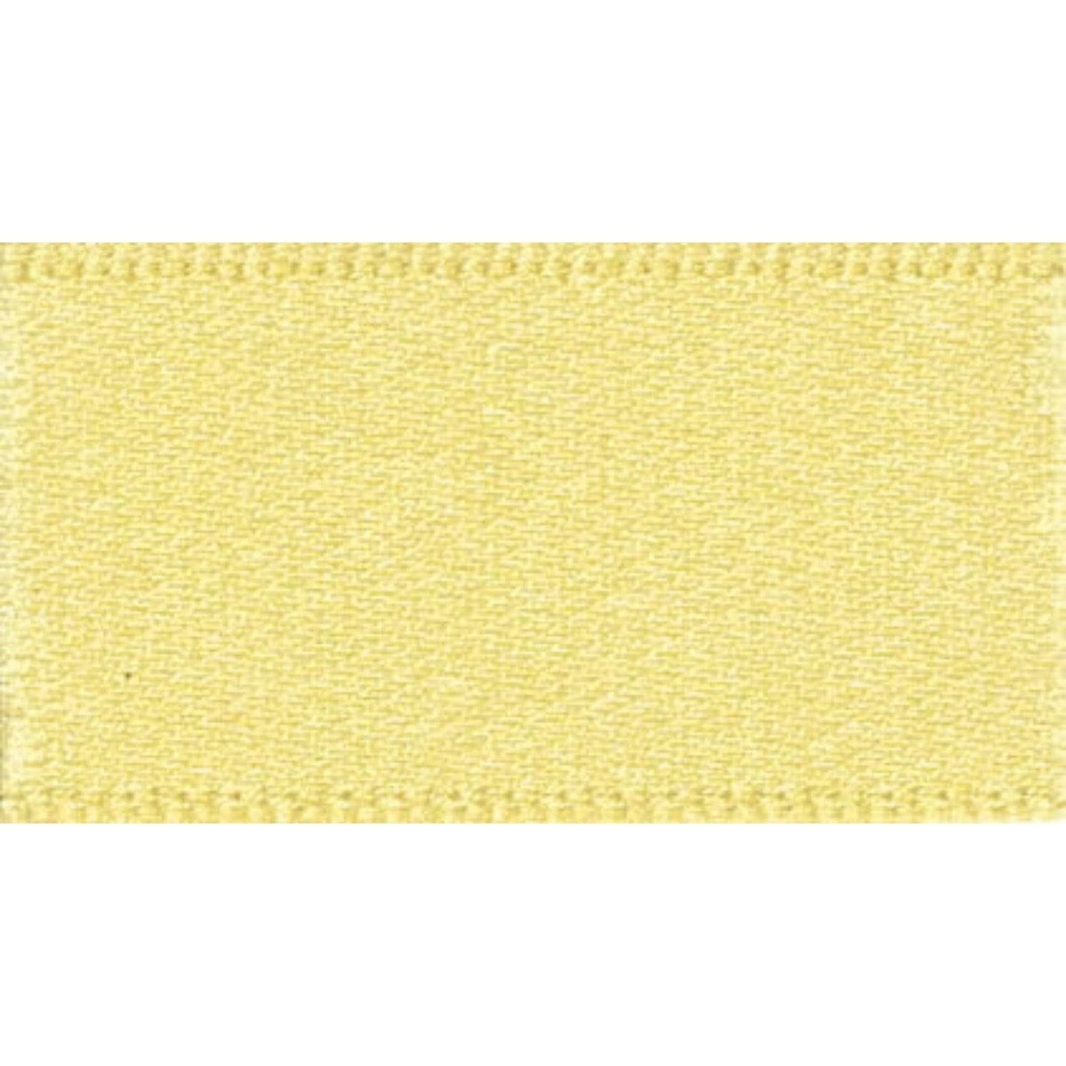 Berisfords Ribbon Double Faced Satin Ribbon Lemon Yellow: 10mm wide. Price per metre.  - The Sewing Studio