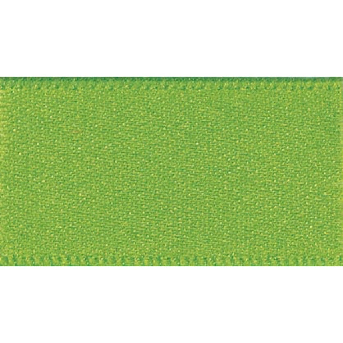 Berisfords Ribbon Double Faced Satin Ribbon: Meadow Green: 10mm wide. Price per metre.  - The Sewing Studio