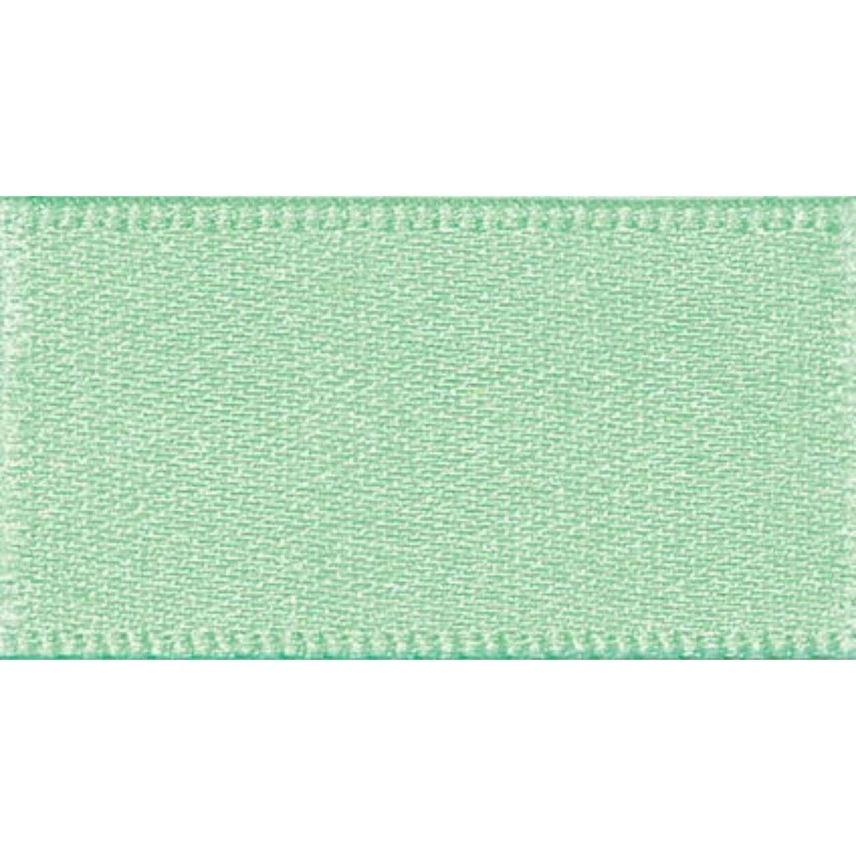 Berisfords Ribbon Double Faced Satin Ribbon: Mint Green: 25mm wide. Price per metre.  - The Sewing Studio