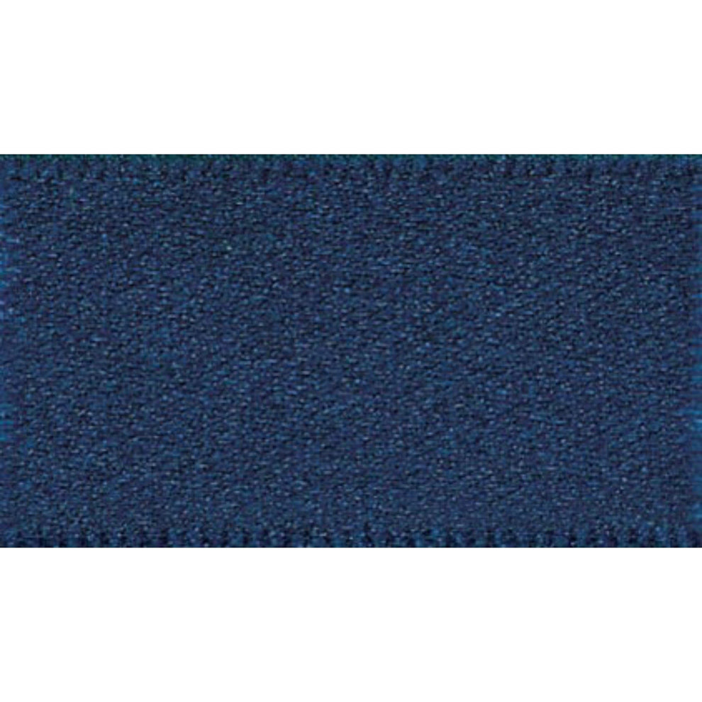 Berisfords Ribbon Double Faced Satin Ribbon: Navy Blue: 10mm wide. Price per metre.  - The Sewing Studio