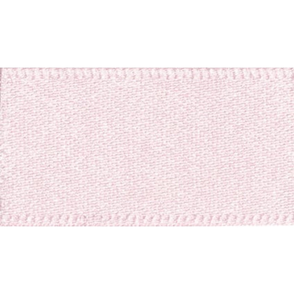 Berisfords Ribbon Double Faced Satin Ribbon Pale Pink: 10mm wide. Price per metre.  - The Sewing Studio