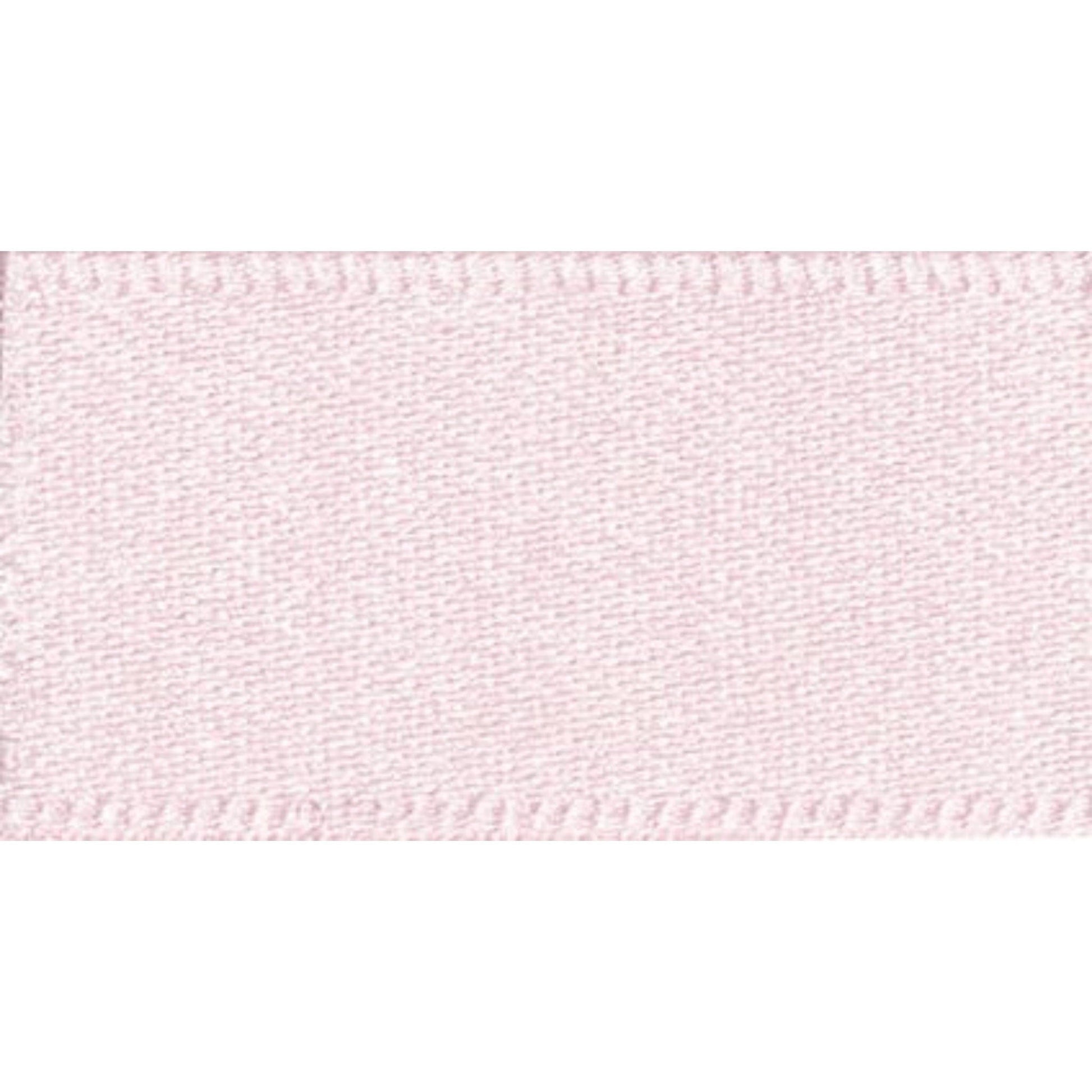 Berisfords Ribbon Double Faced Satin Ribbon Pale Pink: 35mm wide. Price per metre.  - The Sewing Studio