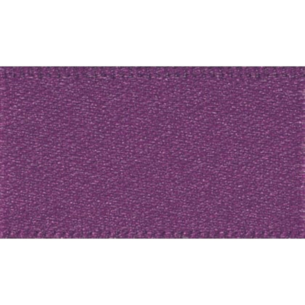 Berisfords Ribbon Double Faced Satin Ribbon Plum Purple: 10mm Wide. Price per metre.  - The Sewing Studio