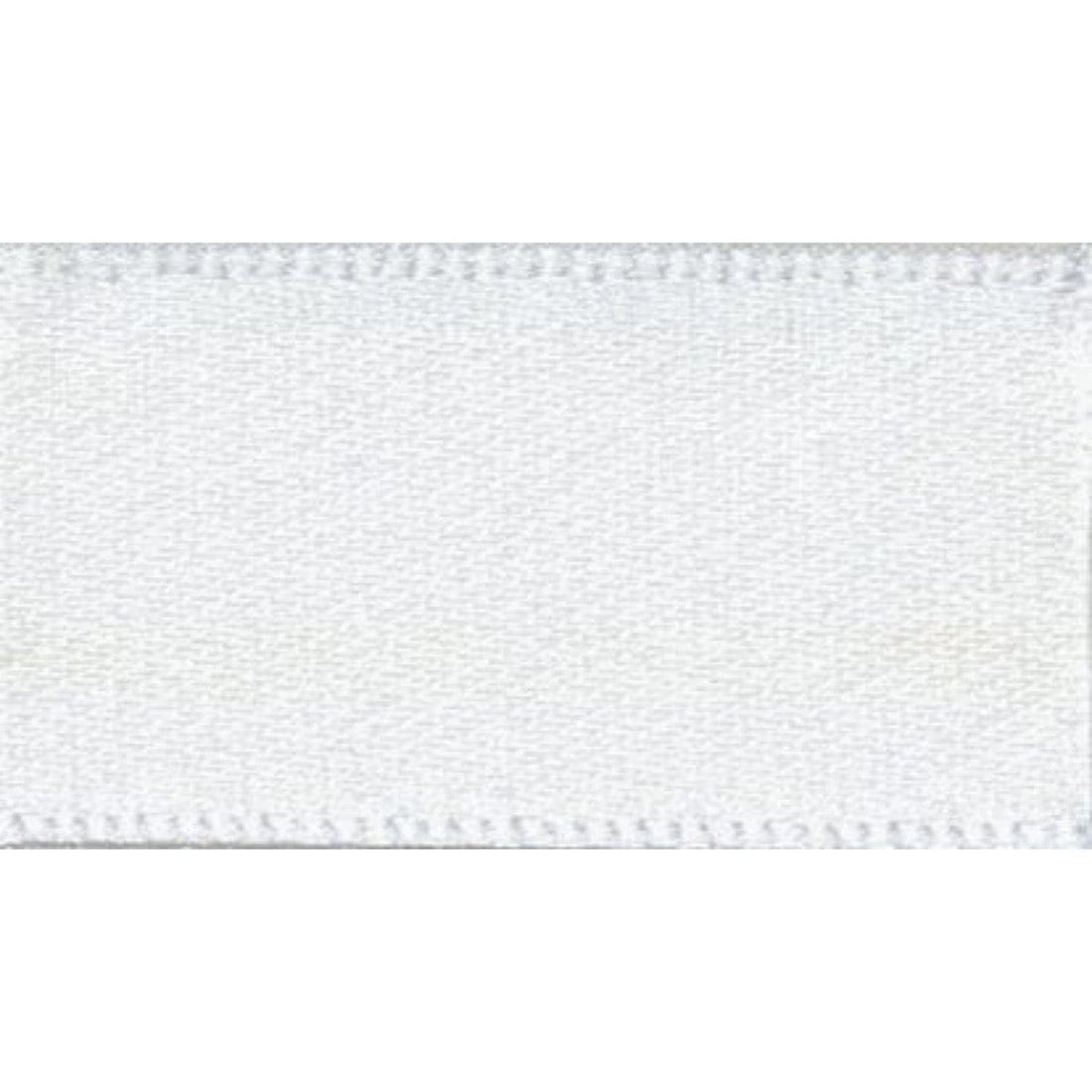 Berisfords Ribbon Double Faced Satin Ribbon: White: 10mm wide. Price per metre.  - The Sewing Studio