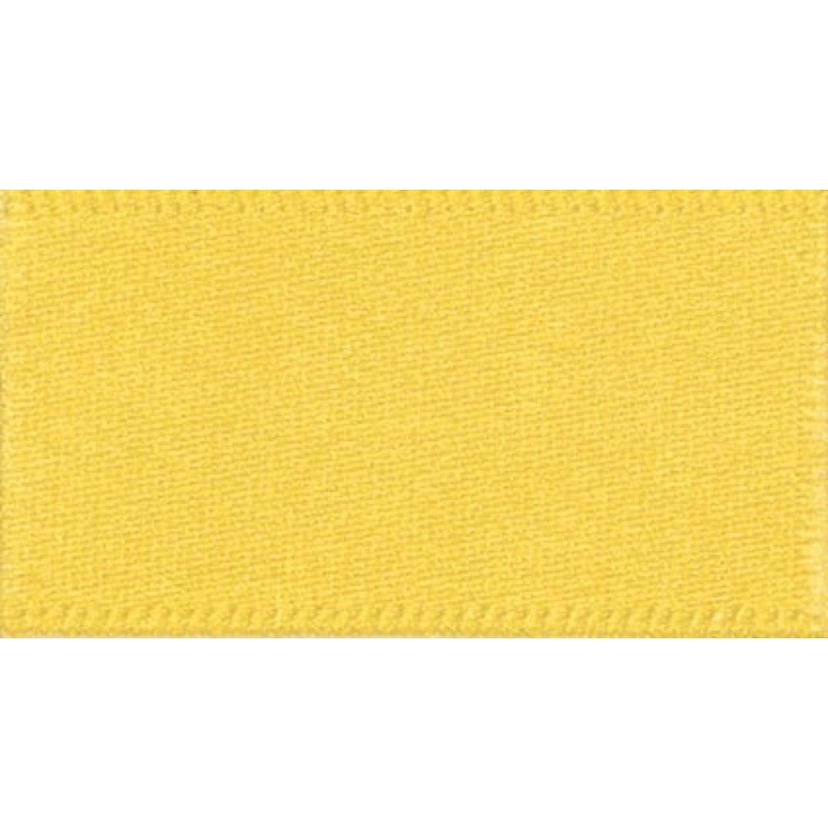 Berisfords Ribbon Double Faced Satin Ribbon Yellow: 25mm wide. Price per metre.  - The Sewing Studio