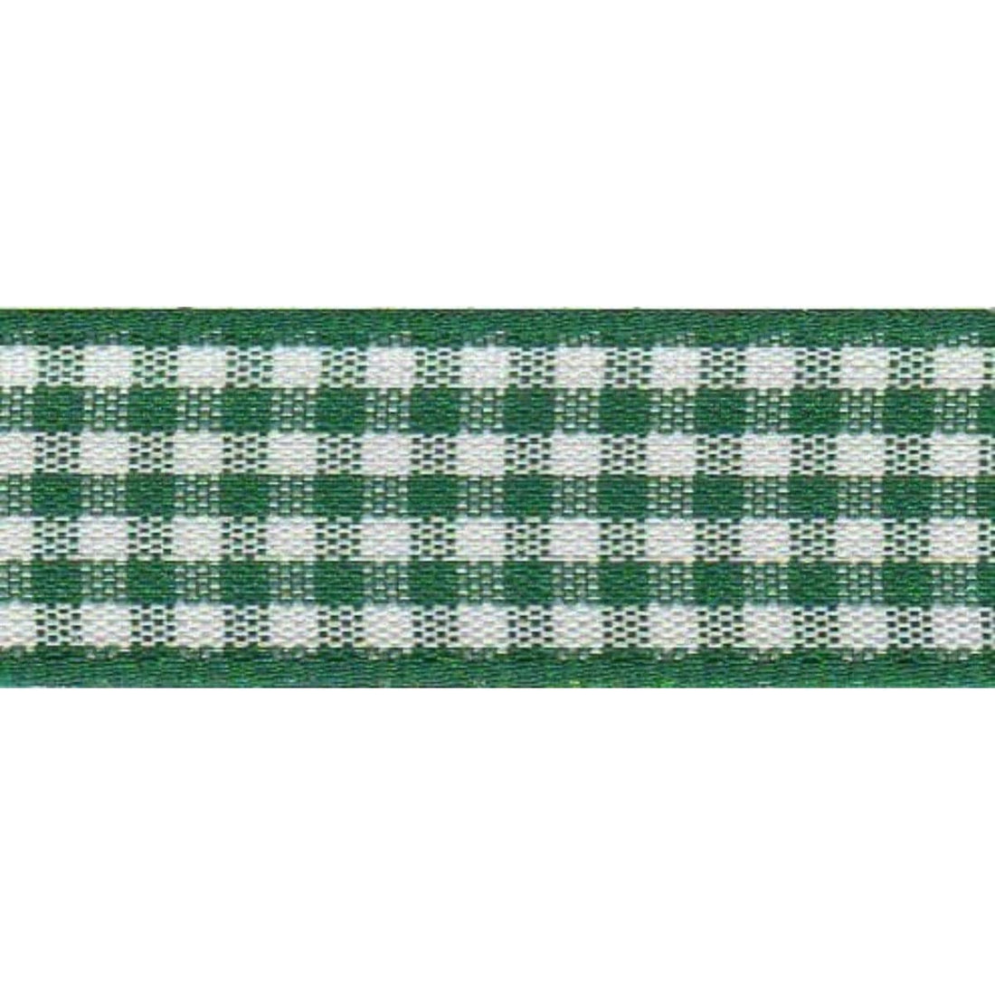 Berisfords Ribbon Gingham Ribbon: 10mm: Hunter Green. Price per metre.  - The Sewing Studio