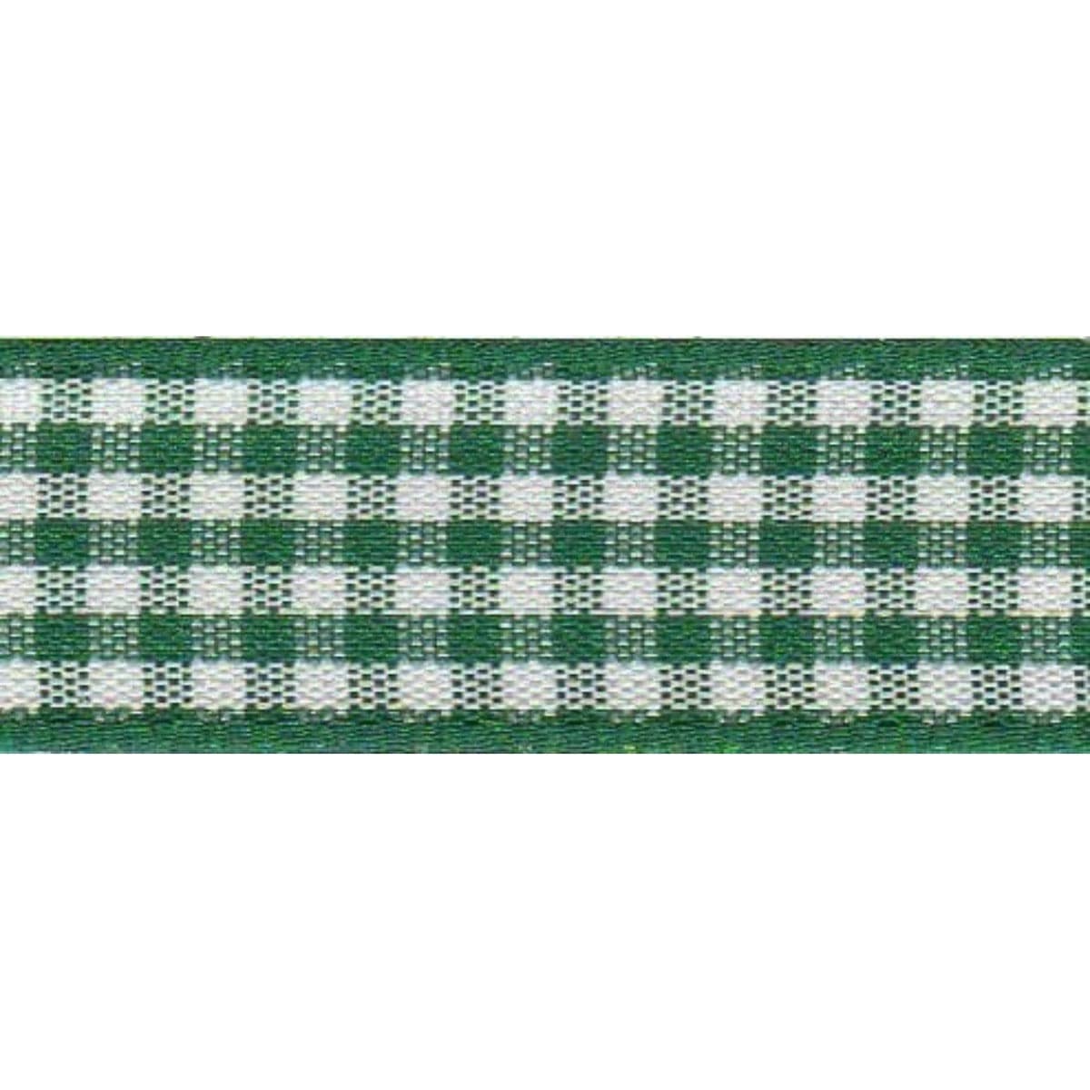 Berisfords Ribbon Gingham Ribbon: 10mm: Hunter Green. Price per metre.  - The Sewing Studio