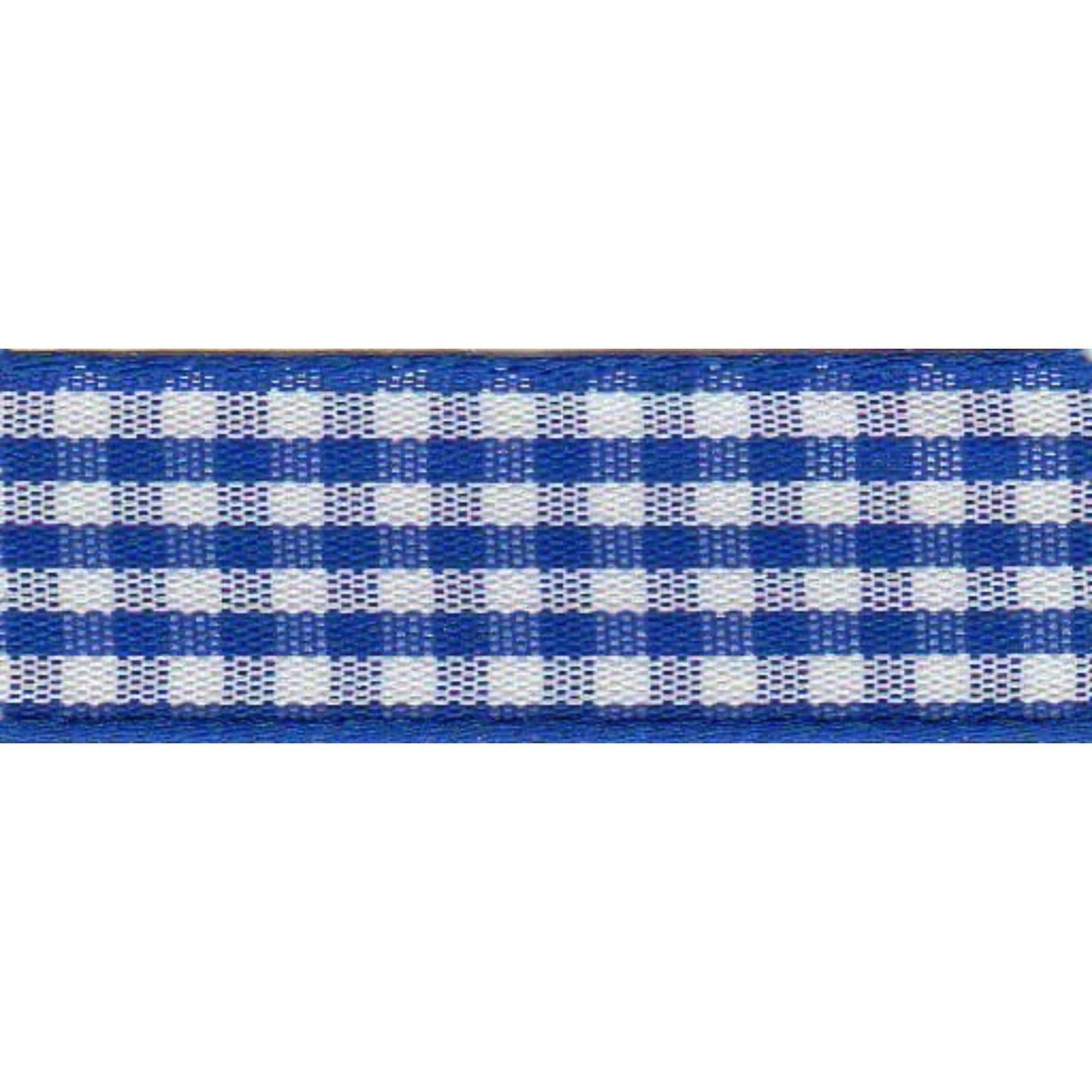 Berisfords Ribbon Gingham Ribbon: 15mm: Royal. Price per metre.  - The Sewing Studio